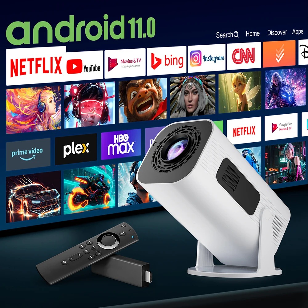 Salange P330W Mini Projetor Android 11 280 ANSI 4K 8K 1080P Wifi6 BT5.0 Home Cinema Portable Projector Android/IOS Video Theater-3