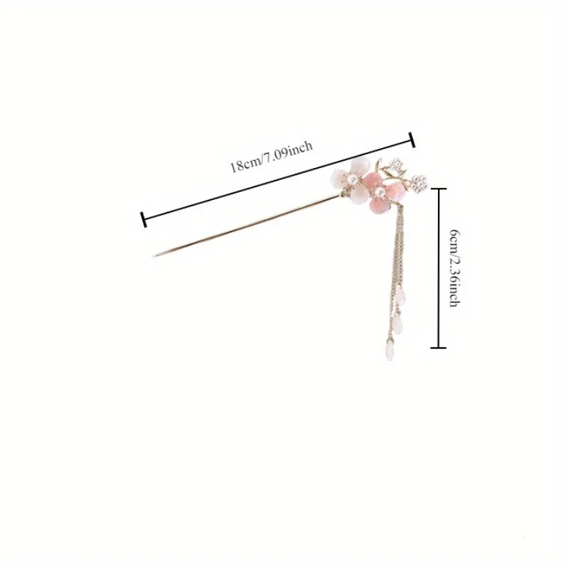 1pc Romantic Chinese Style Hair Accessory Alloy Jewelry Women's Hair Needle Suitable for Daily Wear Gifts Girls Fashion Hairpin-6
