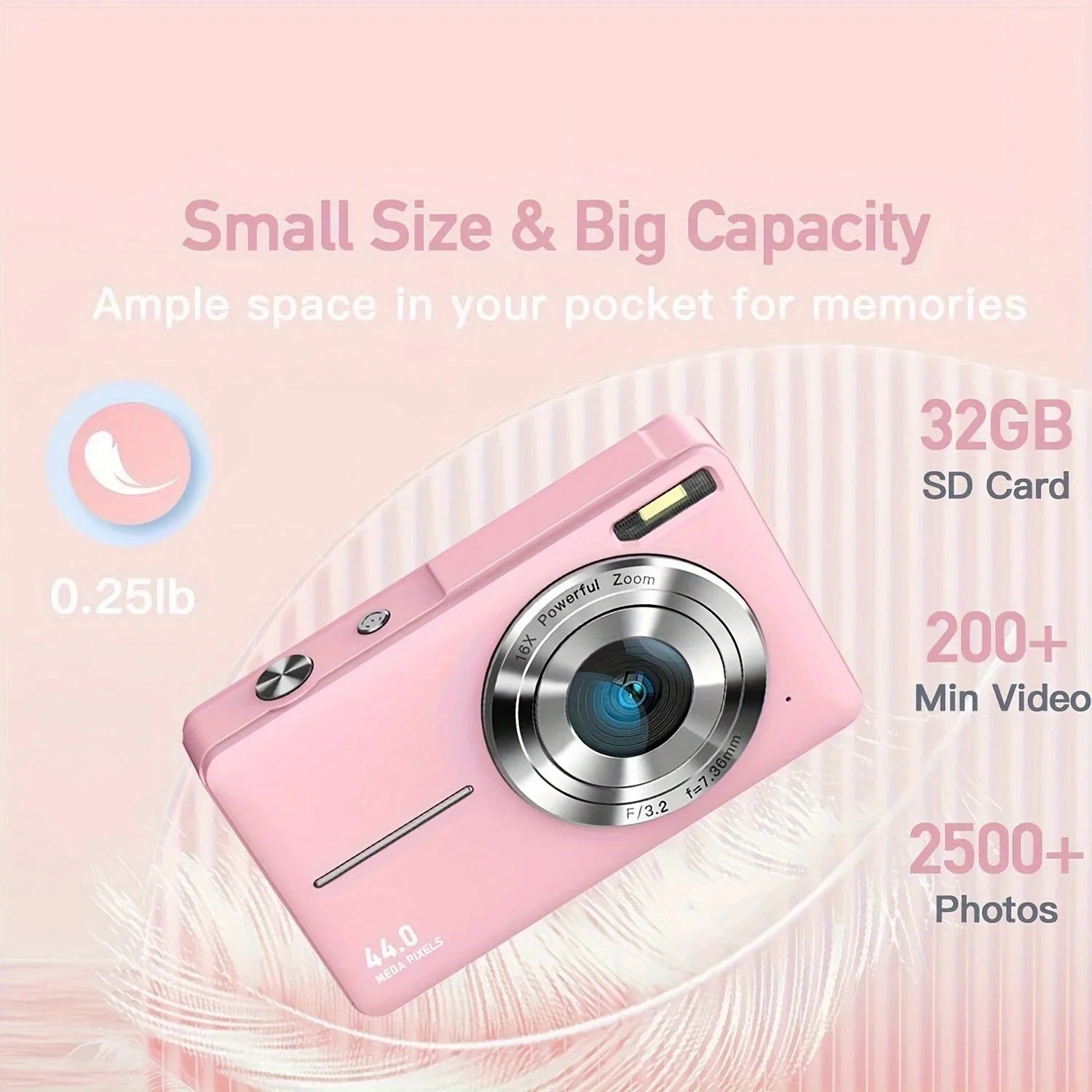 Xiaomi Digital Camera 44MP 16X Zoom Camera FHD 1080P Student Camera Kids Mini Digital Camera Photography CCD Selfie Camera-4