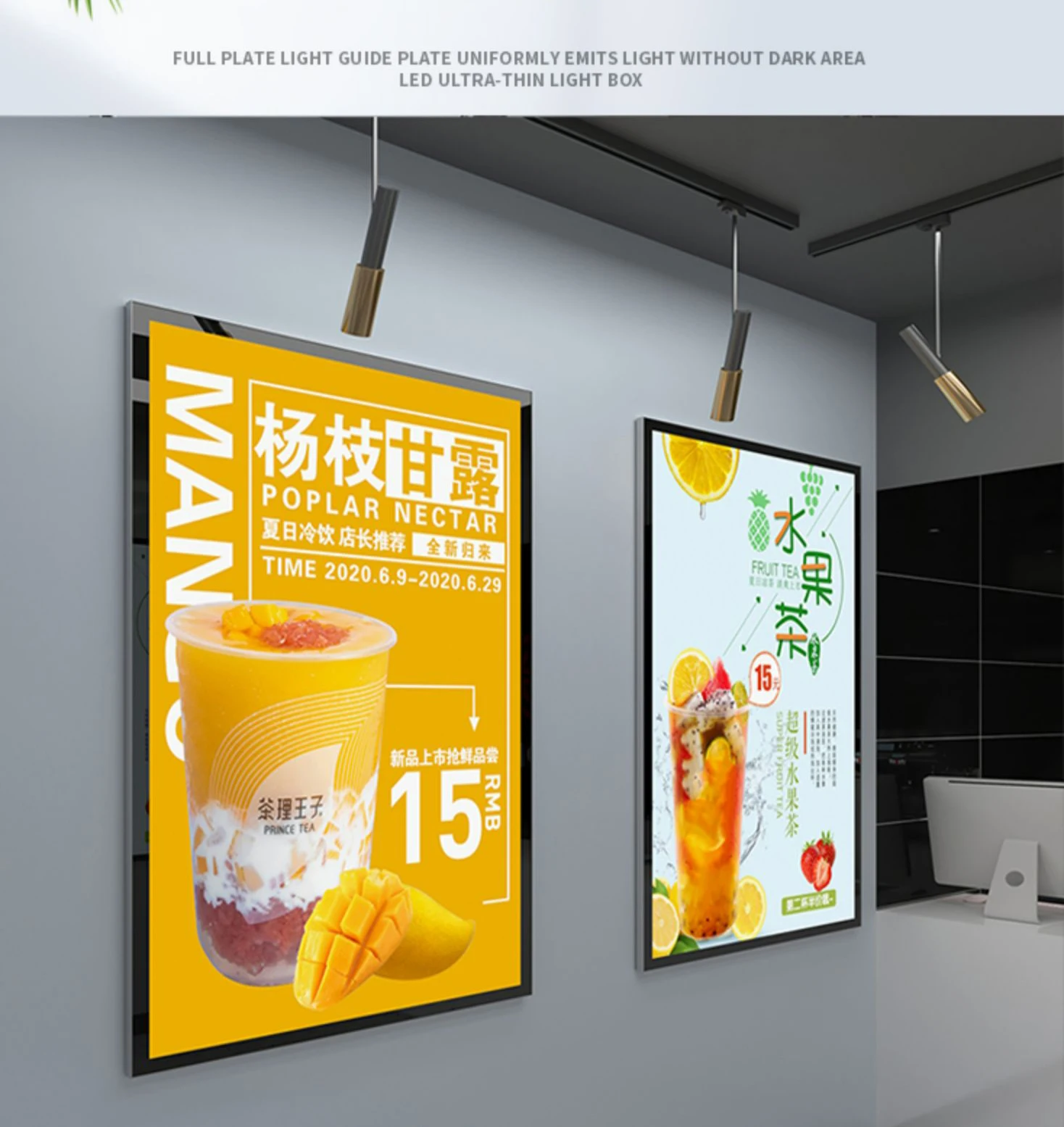 Aluminum Frame LED Signage Display Wall Mounted Magnetic Light Boxes-6