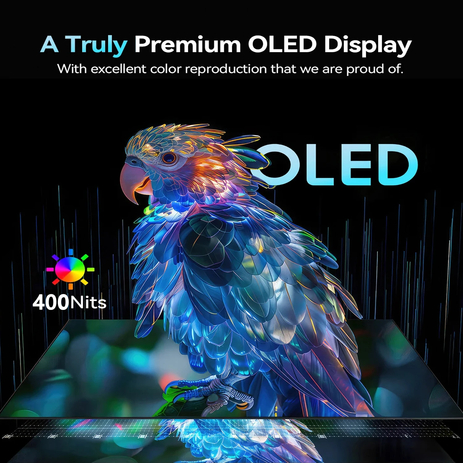 Bimawen 13.3inch OLED 1080P Touch Screen Protable Monitor For Switch/X-Box/PS4/5 Game Display 400nit 100%sRGB LCD Second Screen-2
