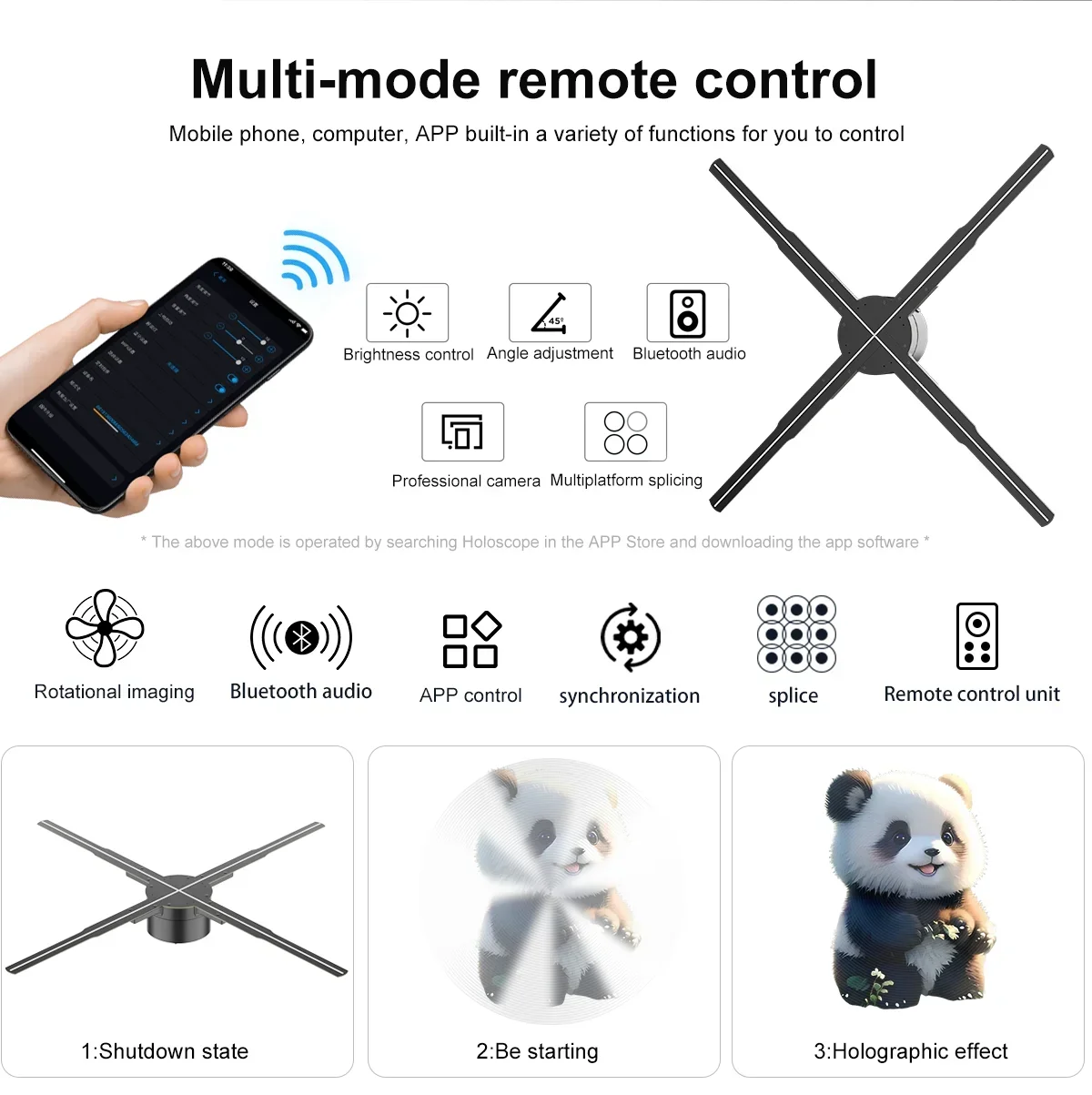 56cm 3D Fan Hologram Projector Wifi Display Advertising Logo Light Led Sign Holographic Lamp Three-Dimensional Projectors-3