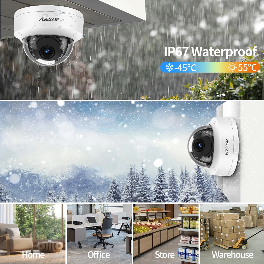 8MP 4K POE IP Camera IK10 Explosion-proof Outdoor H.265 Onvif Metal Dome CCTV Security Protection 4MP Video Surveillance-3