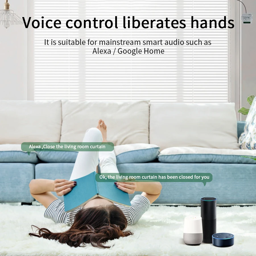 Tuya WiFi Smart Curtain Switch Roller Blinds Shutter Module 433MHz RF Remote Control Works With Alexa Google Home Assistant-5