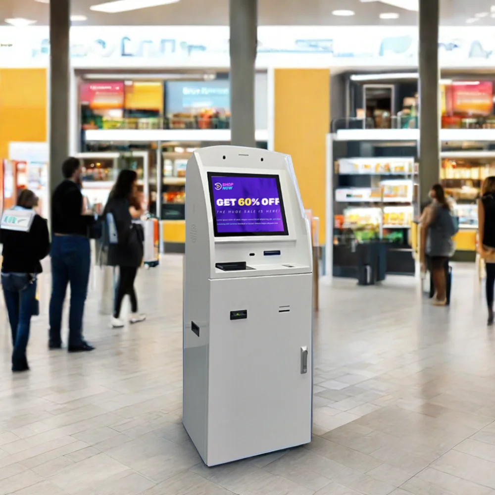 Custom 19Inch Self Service Payment Crtly Ncr Atm Pos Coin Bill Kiosk Machine Atm Deposit Cash Dispenser Machine
