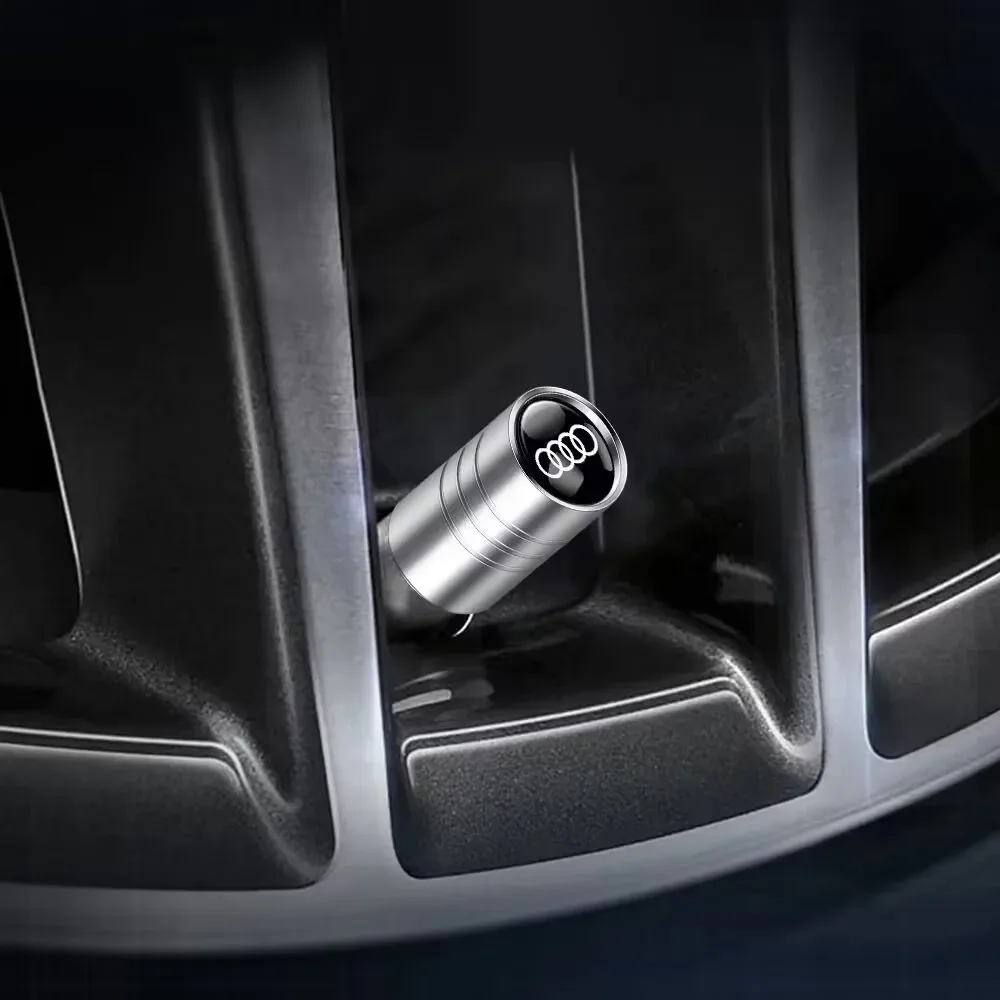 4Pcs Car Wheel Tire Valve Caps Tyre Stem Cover Bolt-In Accessories For Audi Sline A6 Q7 A7 S3 A8 A3 RS A1 A5 A4 Quattro Q5 Q3 TT-5