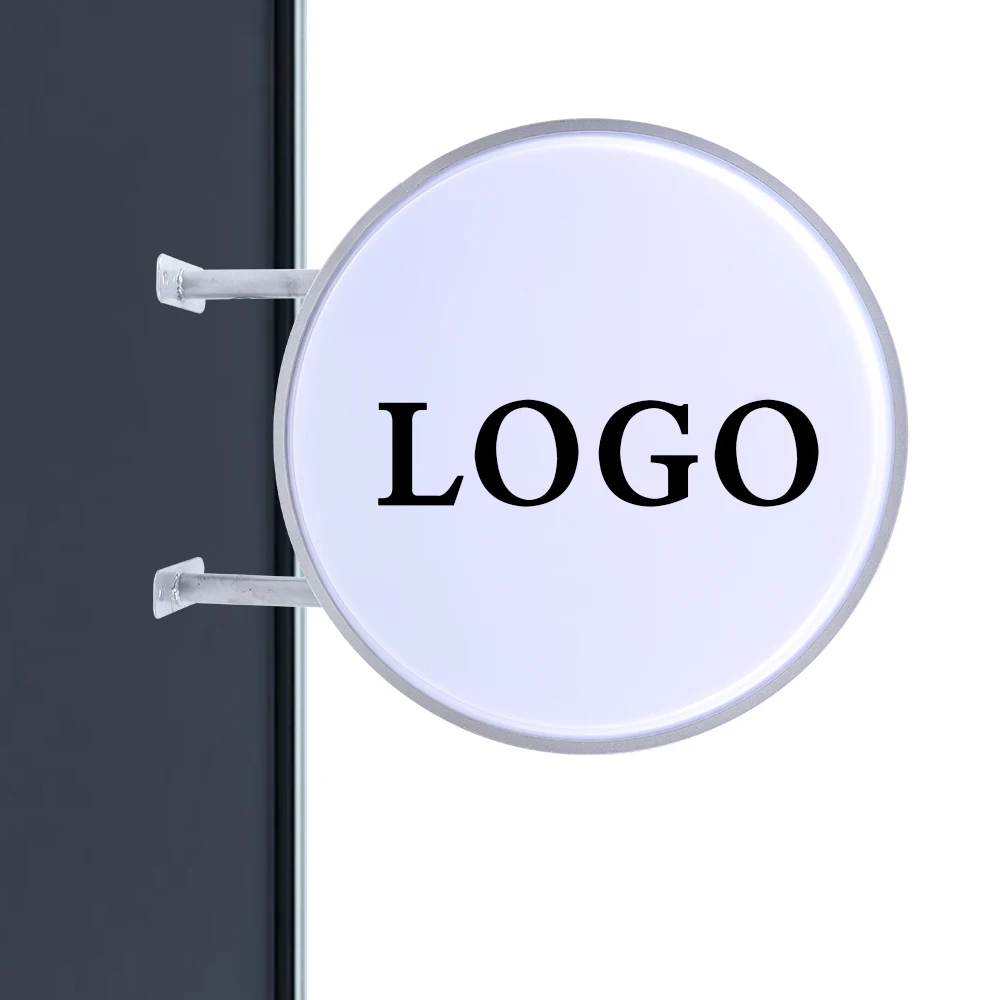 50cm Waterproof LED Double Sided Round Advertising Lightbox 110V/220V Outdoor Advertising Neon Sign Light Box-5