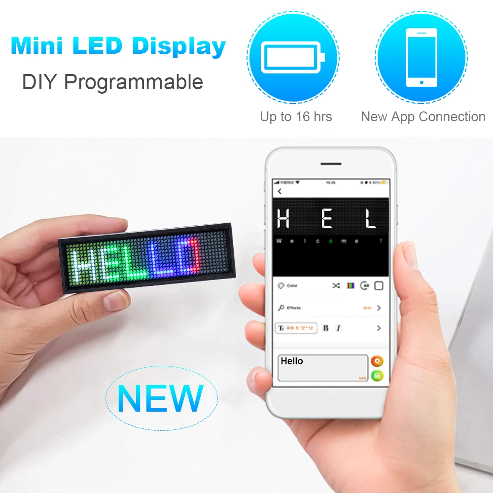 LED Name Badge Multi-color LED Display DIY Programmable Scrolling Message Light Board Mobile Control Text Message Light Board-2