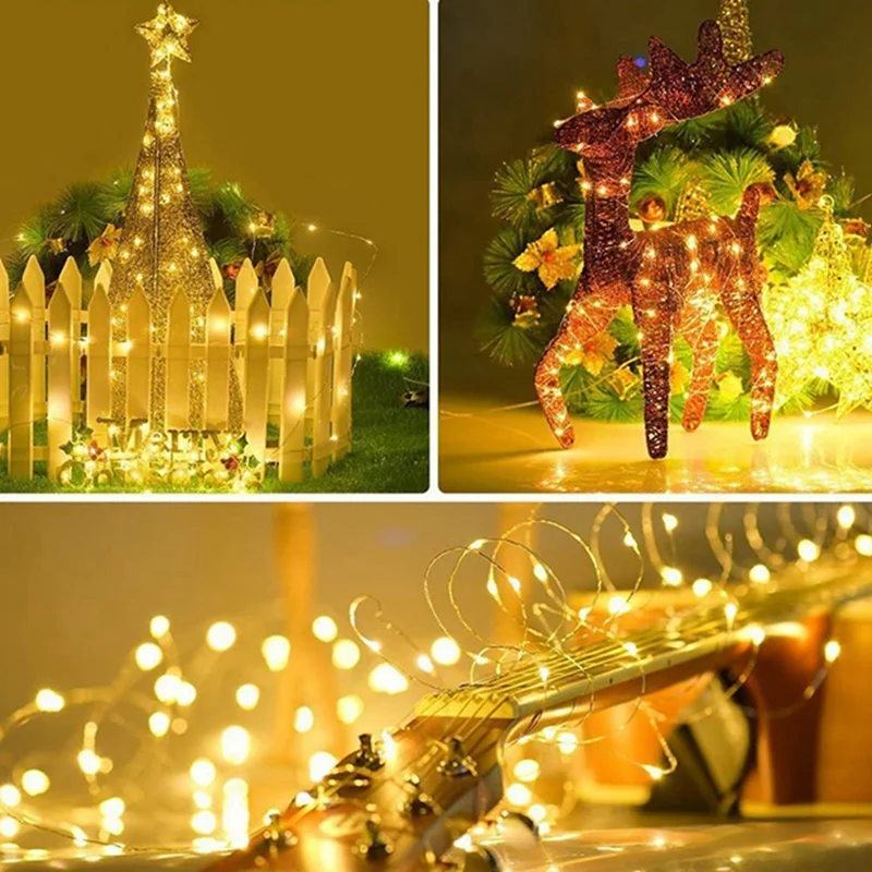 1Pack Fairy Light String Led Copper Wire String Light 1/2/3/5/10M Battery Powered For Bedroom Garden Party Wedding Decoration-2
