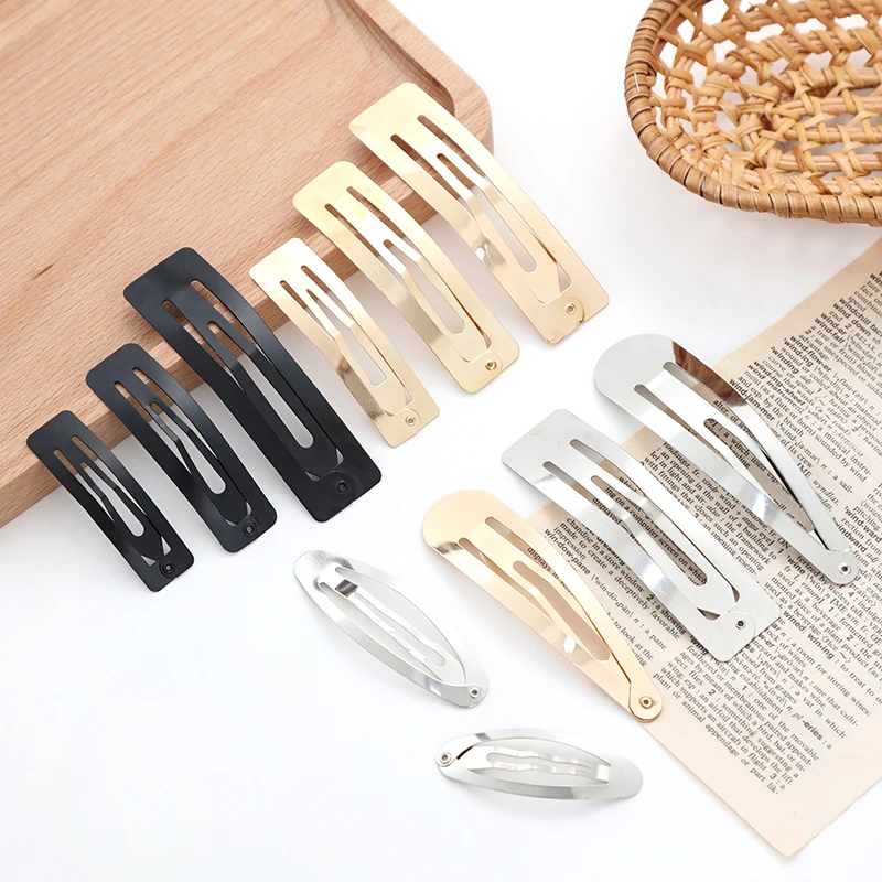 10/20/30pcs/set Women Silver Gold Black Waterdrop Shape Basic Alloy Hair Clips BB hairpins Barrettes Fashion Hair Accessories-5