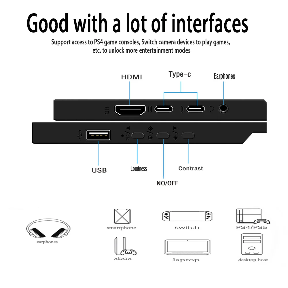 Touchscreen Portable Monitor 16/15.6/14 Inch FULL HD LCD Display IPS Panel Laptop Monitor for PC/Raspberry Pi/Laptop/PS3/4/Xbox-2