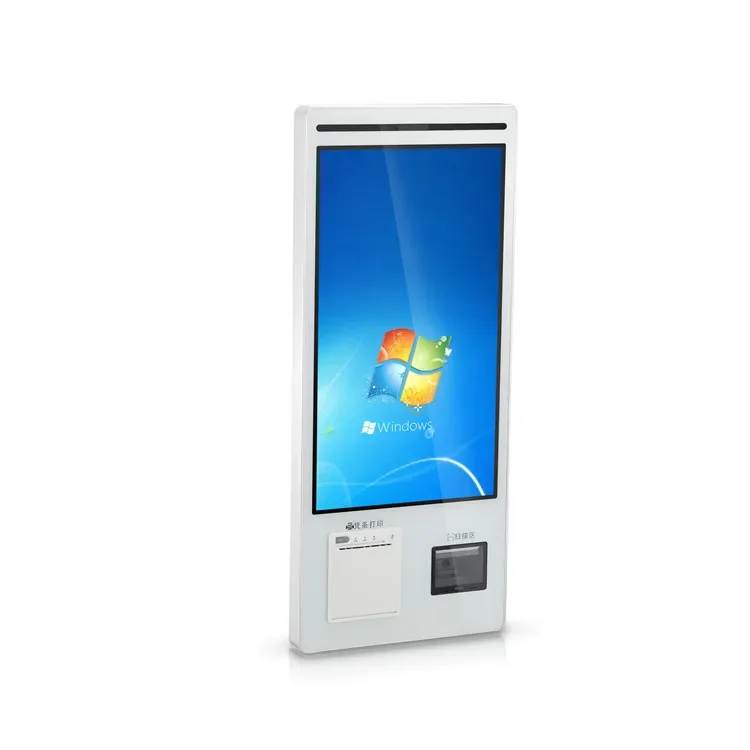 WUXIN 21/32/ Inch self payment kiosk self checkout kiosk machine with printer Self Service Ordering kisok windows 7 8 9 10 11-5