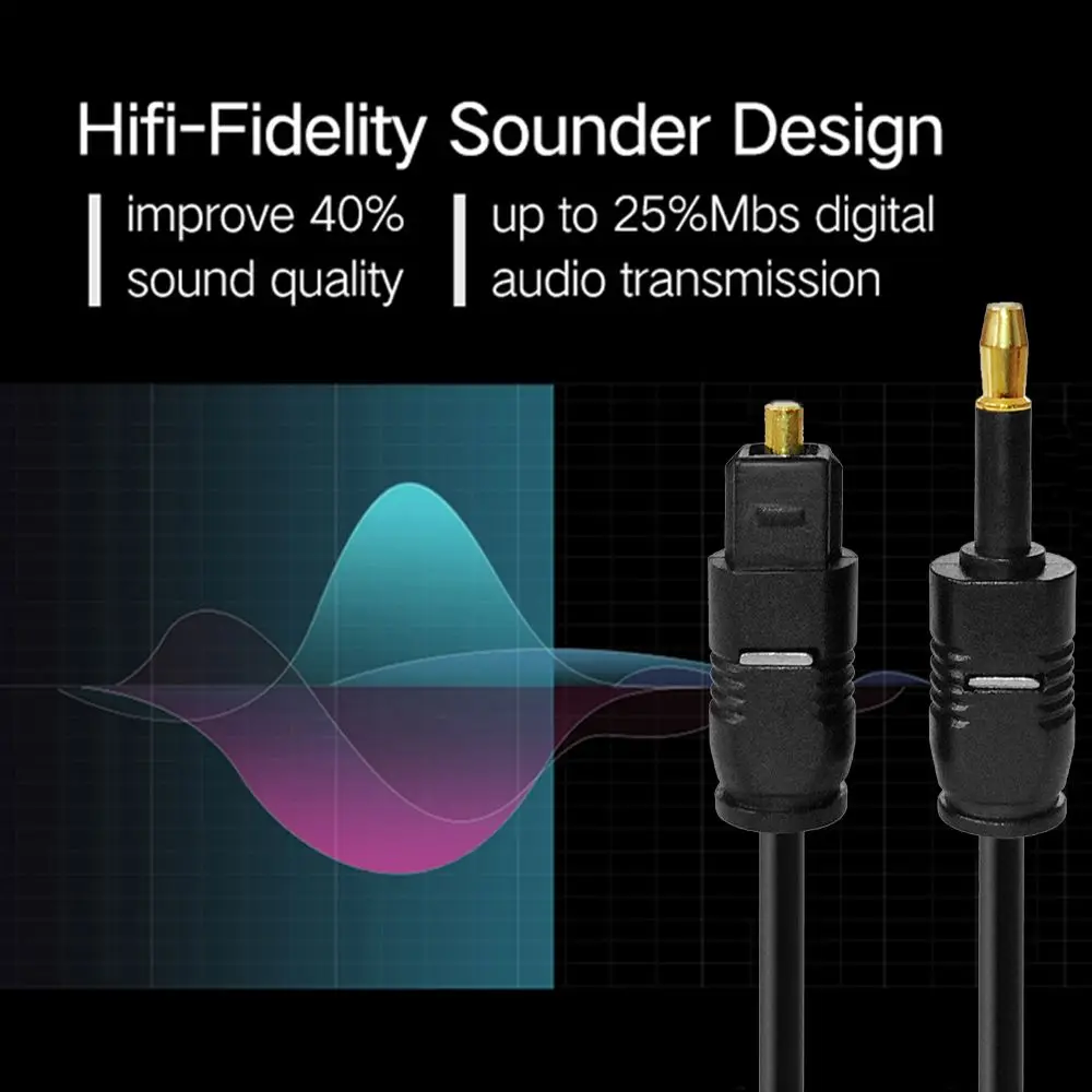 Gold-plated Connector Audio Cable Optical Fiber Cord SPDIF Line 3.5mm to Toslink For Speaker Blu-ray Player Power Amplifier-5