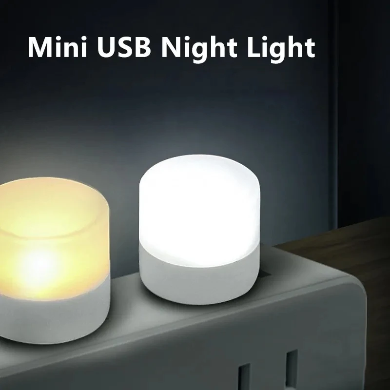 1-10Pcs Mini USB Night Light Warm White Eye Protection Book Reading Light USB Plug Computer Mobile Power Charging LED Night Lamp-2