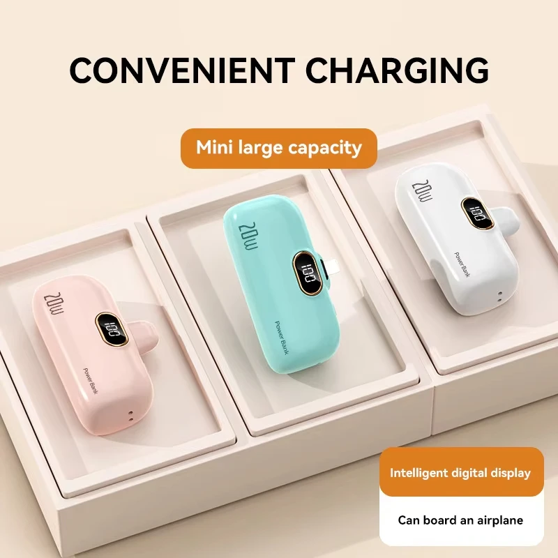 Xiaomi 30000mAh Mini Portable Power Bank Capsule Mobile Power Supply Emergency External Battery Fast Charger For Type-c iPhone-2