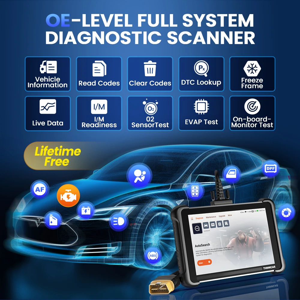THINKCAR THINKSCAN 689 Bidirectional Scan Tool With CANFD&DoIP OBD2 Scanner ECU Coding Bi-Directional Control 34 Reset Free-2