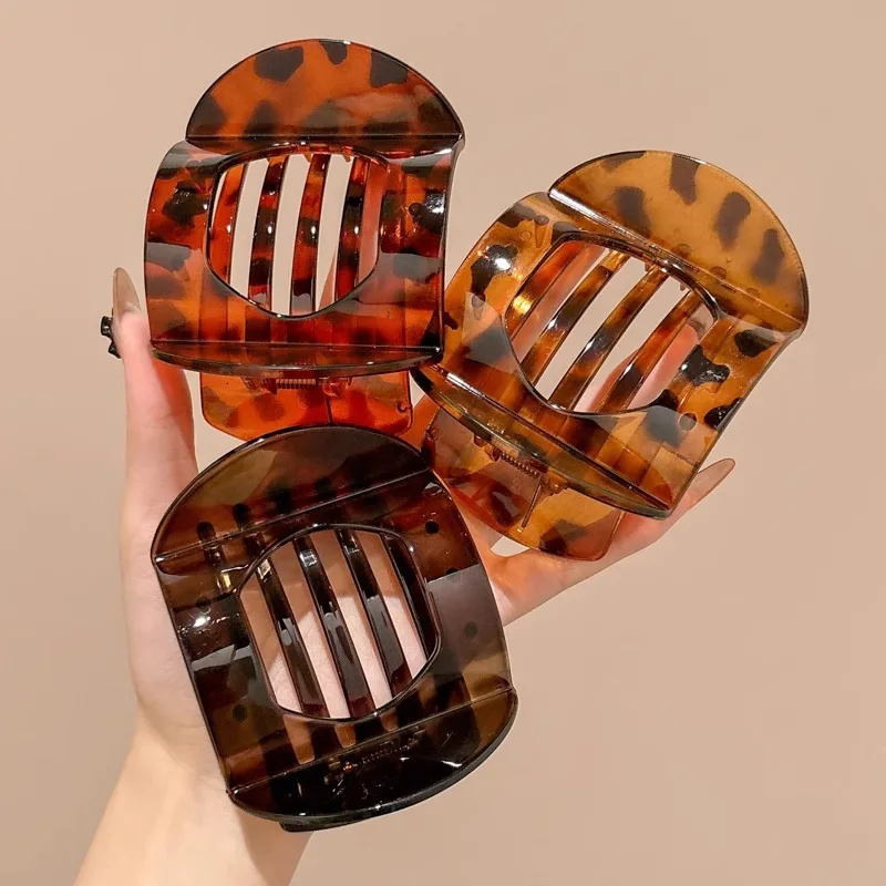 New Korean Acetic Acid Hair Clip Hair Accessories Women's Spoon Clip Spring Clip Leopard Hair Clip Top Clip Simple Headpiece-2