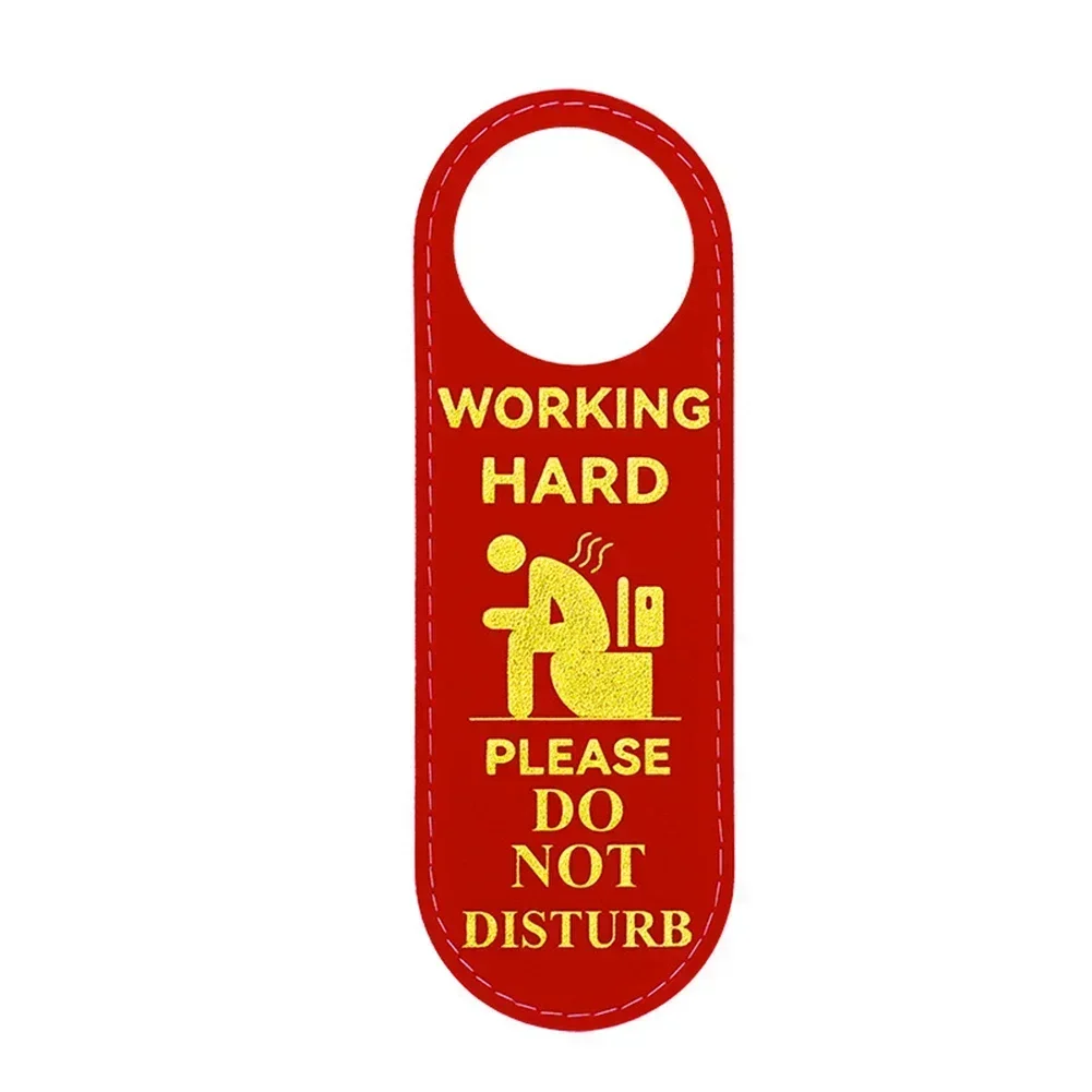 Double-Sided Door Hanger Sign Not Disturb/please Come In For Bathroom Signage Double-Sided Tag PU 8x24cm Door Hanger Sign-5