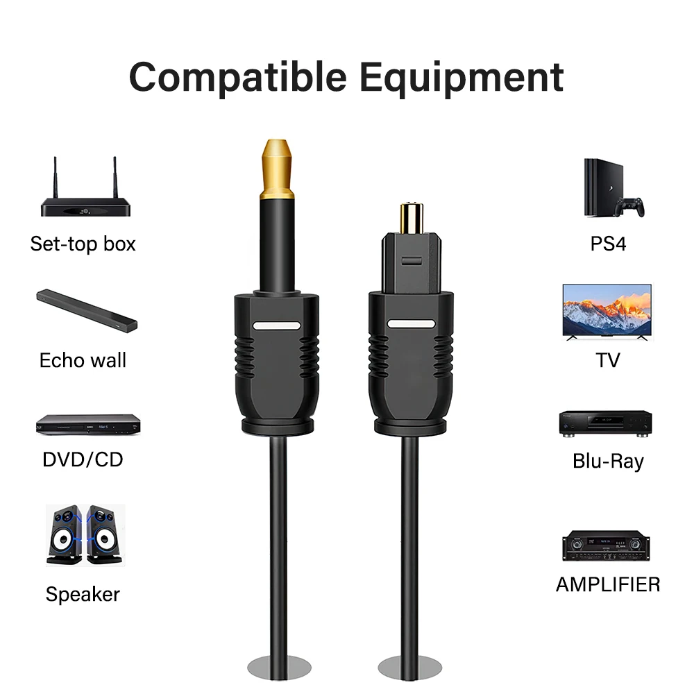 Digital Toslink to Mini Toslink Cable 3.5mm SPDIF Optical Fiber Cable 3.5 to Optical Audio Cable Adapter for Macbook 5m 10m 15m-4