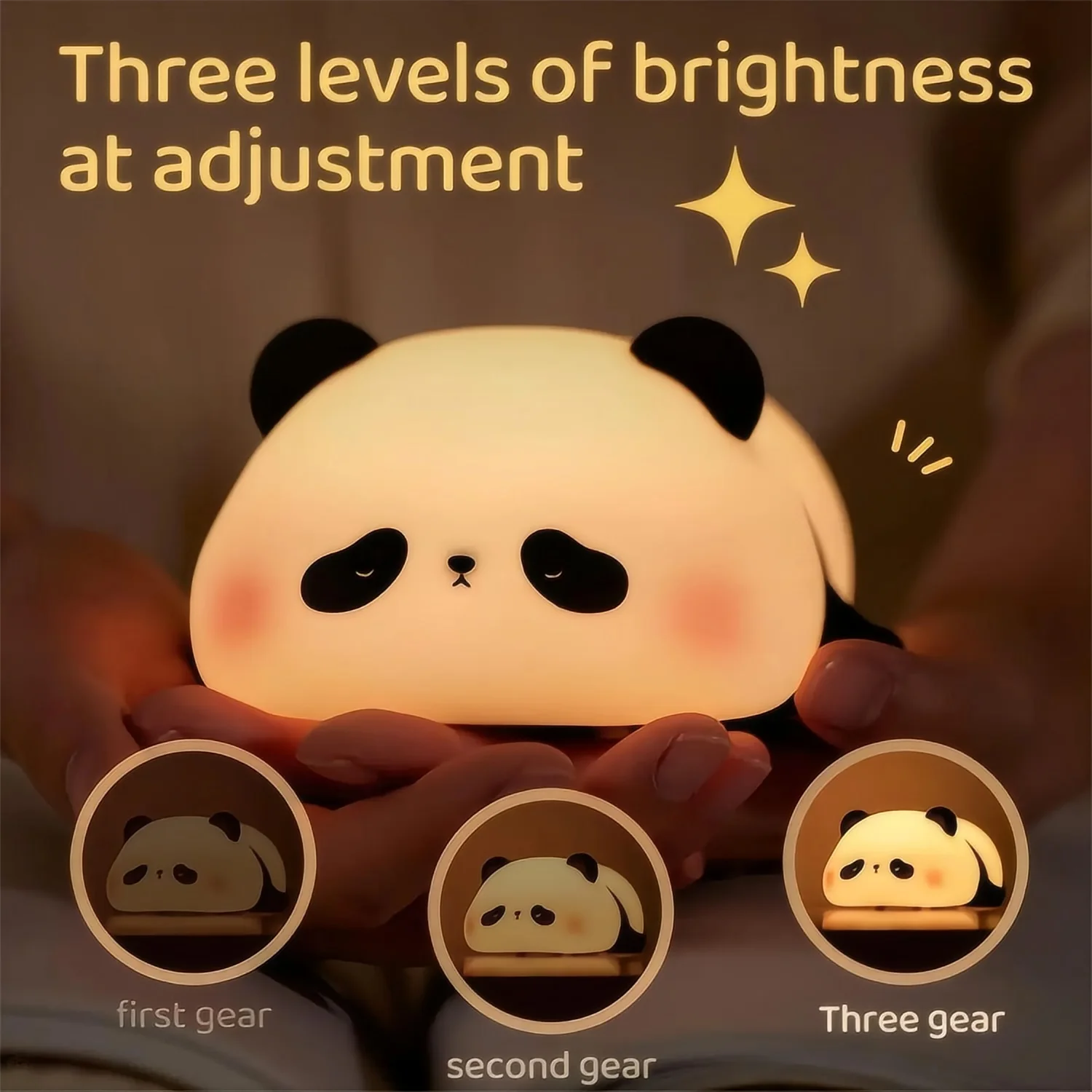 Cute LED Night Light Panda Sheep Rabbit Silicone Nightlights Timing USB Rechargeable For Bedroom Decoration Kids Birthday Gift-4