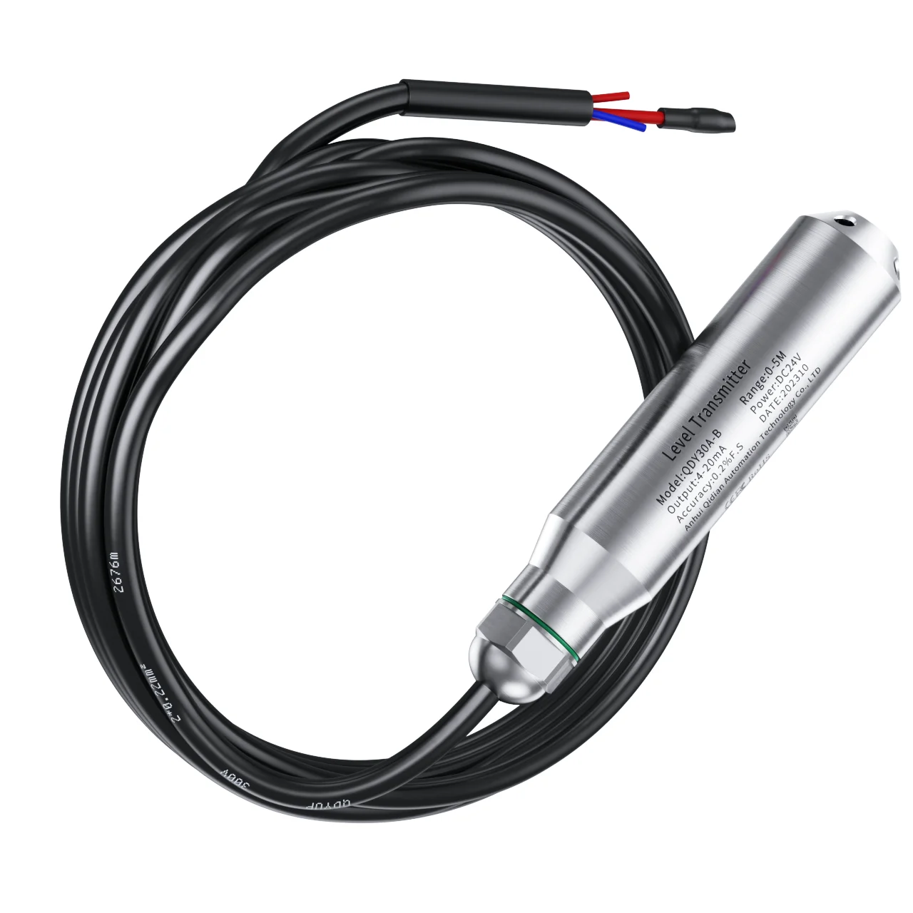 1m 2m 3m 5m Submersible Water Level Sensor 4-20mA tank well pool 0-10V RS485 Level Sensor Transmitter-5