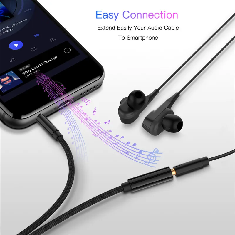 3.5mm Jack Aux Cable Audio Extension Cable For Headphones Speaker Extender Cord For Mobile Phone Car PC Amplifier MP3/MP4 Player-3