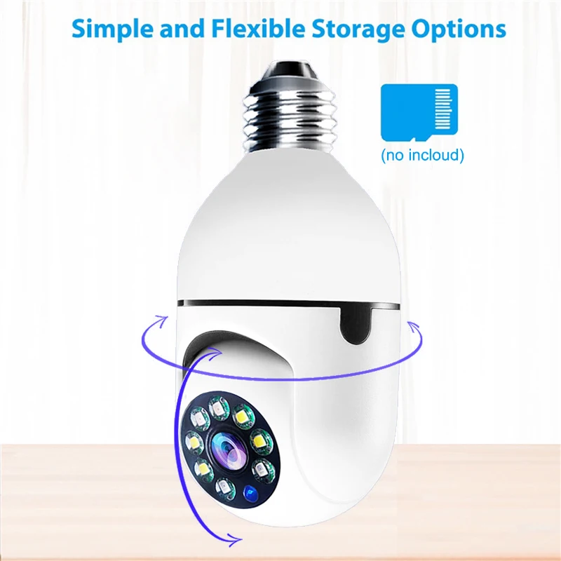1080P HD E27 Bulb Surveillance Camera Anti-theft Outdoor Indoor Security Monitor Wireless WiFi Camera Night Vision Audio IP Came-5
