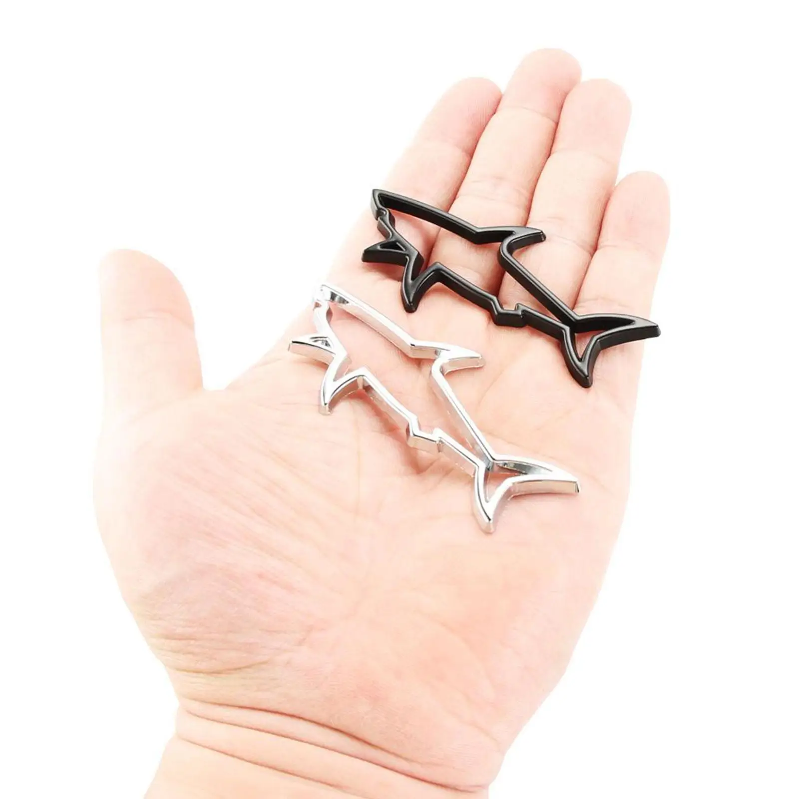 3D Metal Car Styling Sticker Hollow Fish Shark Emblem Badge Decals Automobiles Motorcycle Computer Fuel Cap Accessories Decals-3
