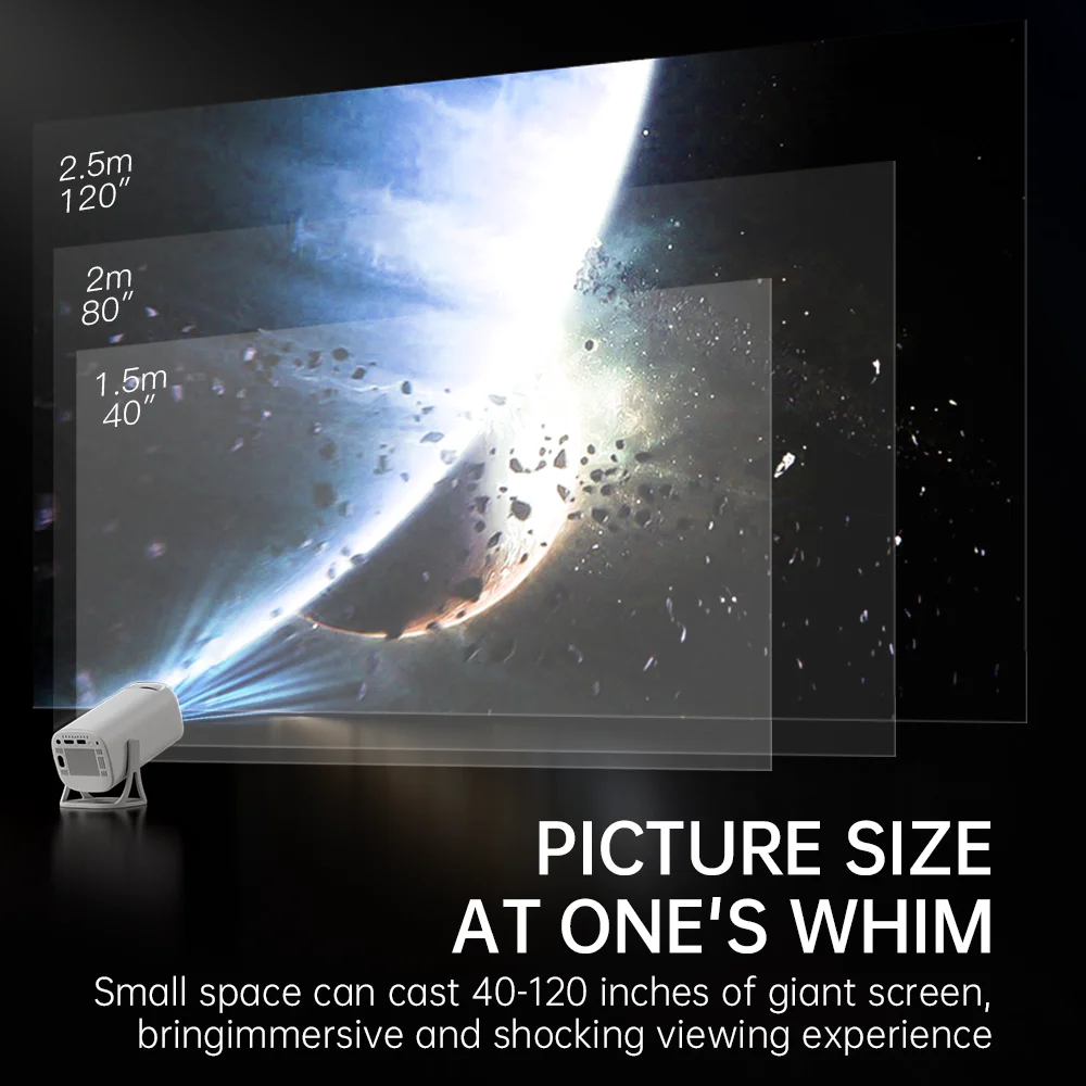 HONGTOP S40 Android 11 Mini Projector Support 4K 1080P 2.4G/5GWIFI BT5.0 Projector 1280*720P Home Cinema Portable Projector-4