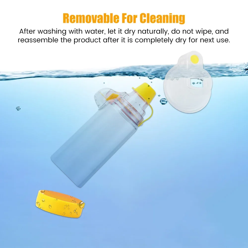 Automizer Asthma Spacer Inhaler Spacer Mist Storage Compressor Aerosol Cabin Nebulizer Tank with Mask Cup for Adult Child Baby-6