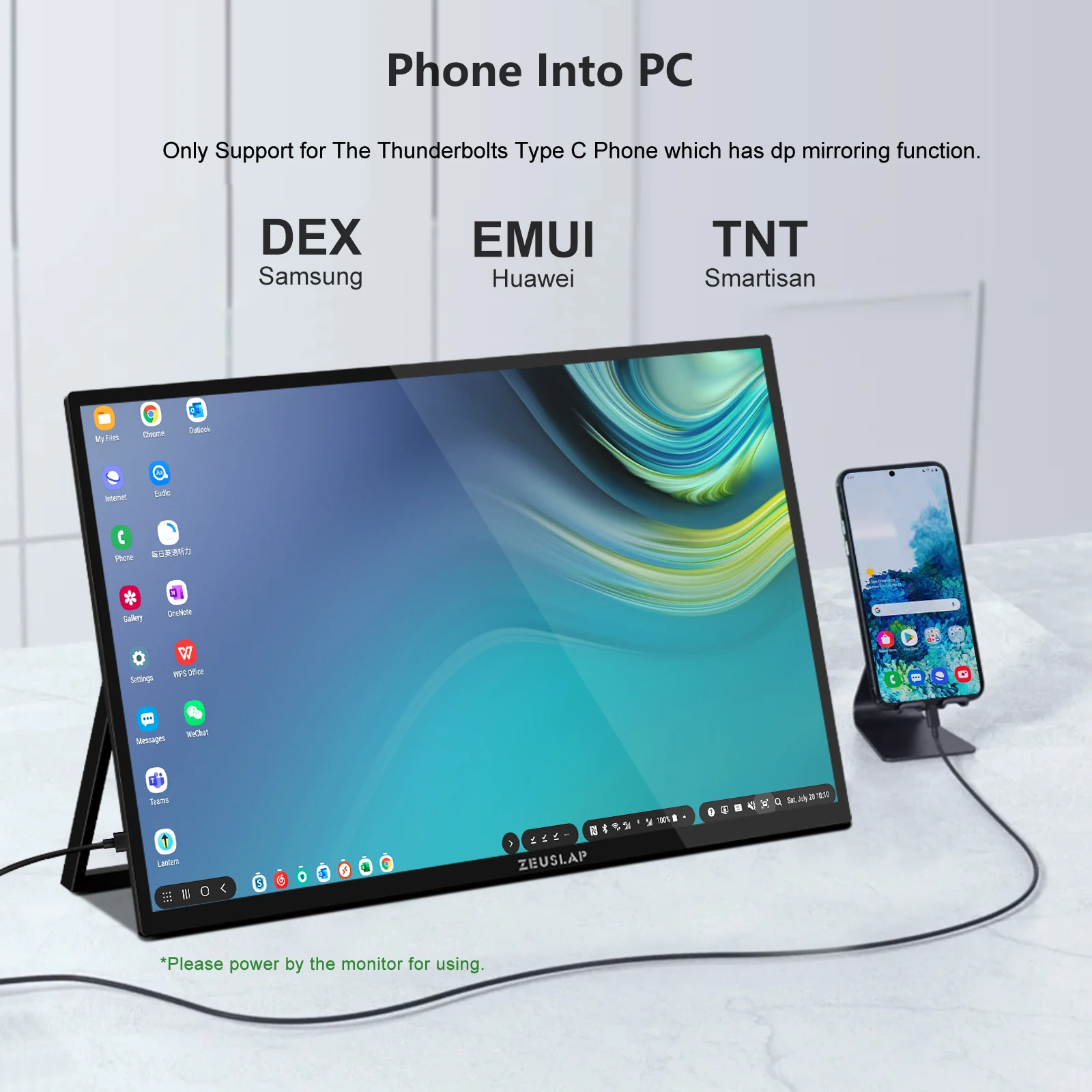 Zeuslap 18.5 inch Smart TV Portable Touch Screen Monitor with Google TV For Mini PC Laptop Phone Xbox PS4 PS5 Switch-4