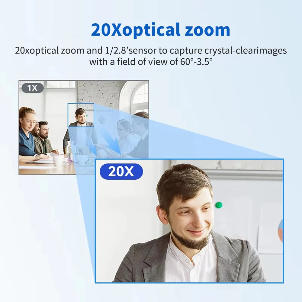 4K30fps AI Auto Tracking PTZ Video Camera USB HDMI LAN 20x Zoom Conference Camera Support POE for Meeting Church Live Streaming-3