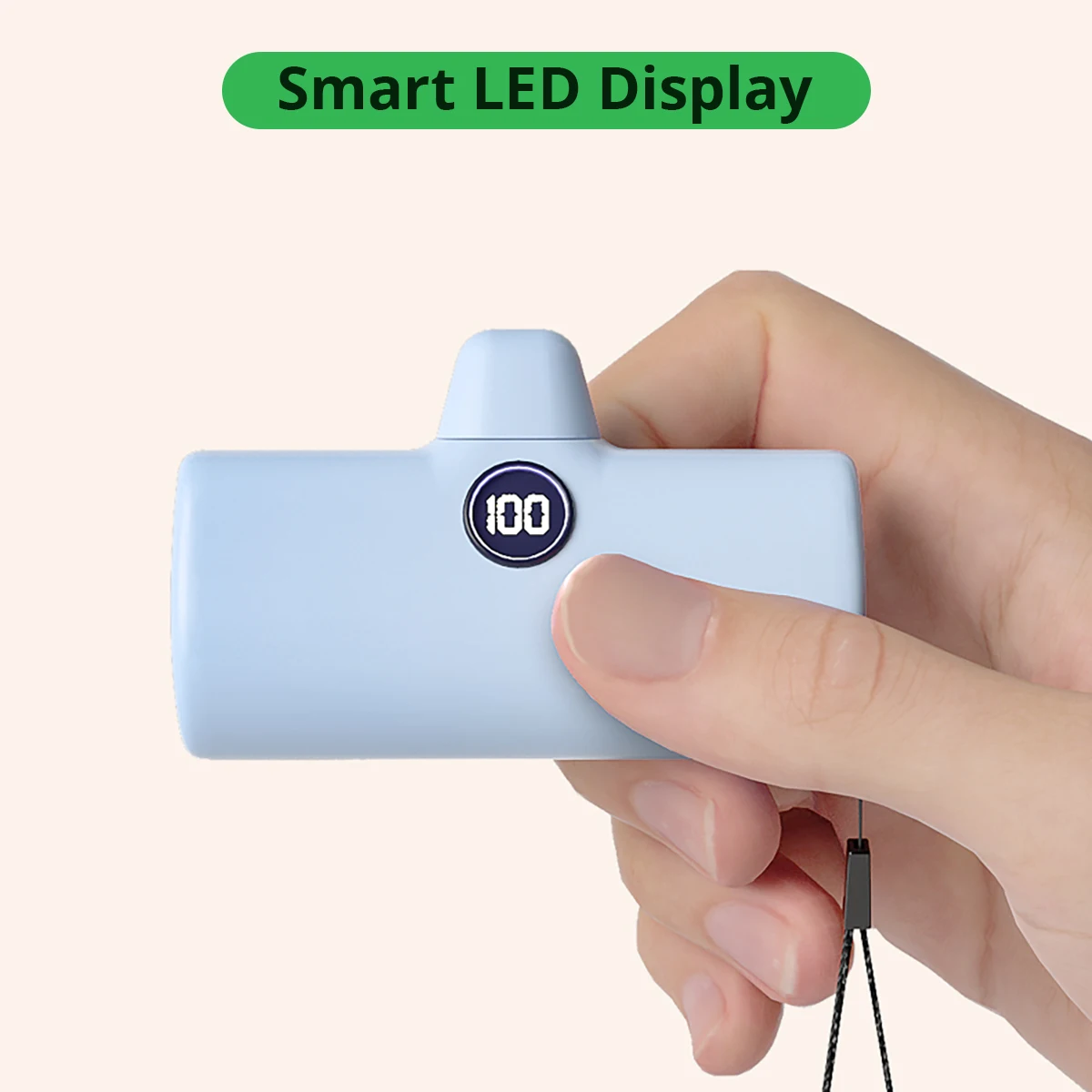 Portable Charger Fast Charge Type C External Battery for iPhone Samsung Xiaomi Built-in Cable Quick Charge Pocket Power Bank-5