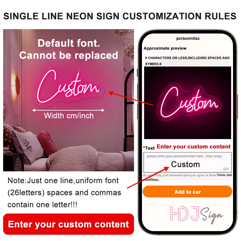 Custom Neon Led Sign Custom Name Neon Led Light Wedding Bedroom Decoration Personalized Neon Name Lights Party Room Wall Decor-2