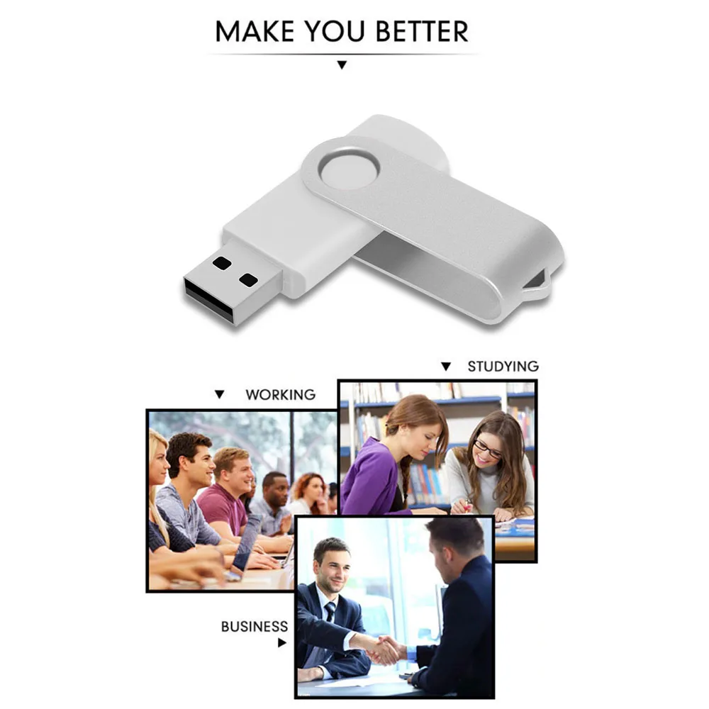 флешка usb 32GB Flash Drive 16 Giga Memory Stick Metal Jump Drive Swivel Pendrive Portable 64 128 GB cle usb 2.0 Pen Drives-4