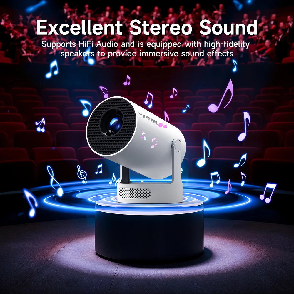 Magcubic 4K Wifi6 Projector Android11 260 ANSI Dual WIFI Allwinner H713 BT5.0 1280*720P Home Cinema Outdoor portable HY300 Pro +-6