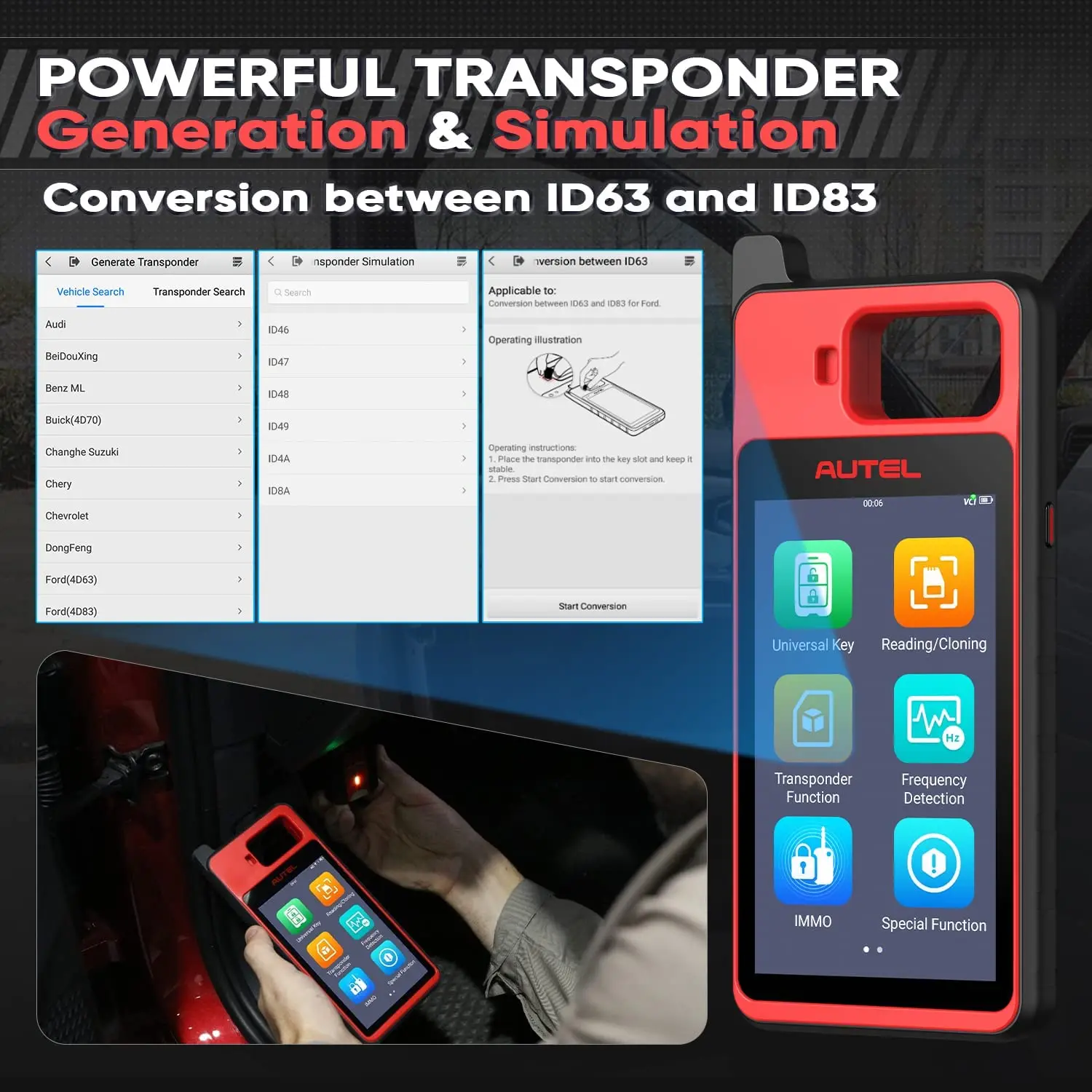 Autel MaxiIM KM100 Key Fob Programming Immobilizer Tool 2PCS Autel IKEY for 60s Key Generation OBD IMMO Key Learning on 99% Car-4