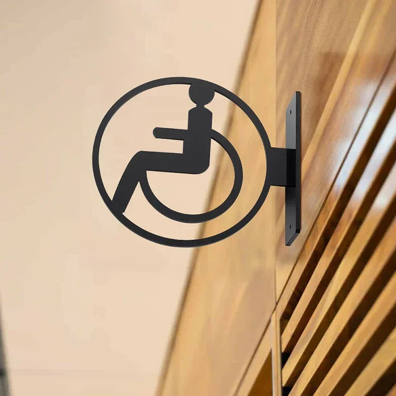 Side-mounted Toilets Plaque Men's and Women's Bathroom Signage Hotel WC Toilet Signage Restroom Reminder Public Toilet Signage-6