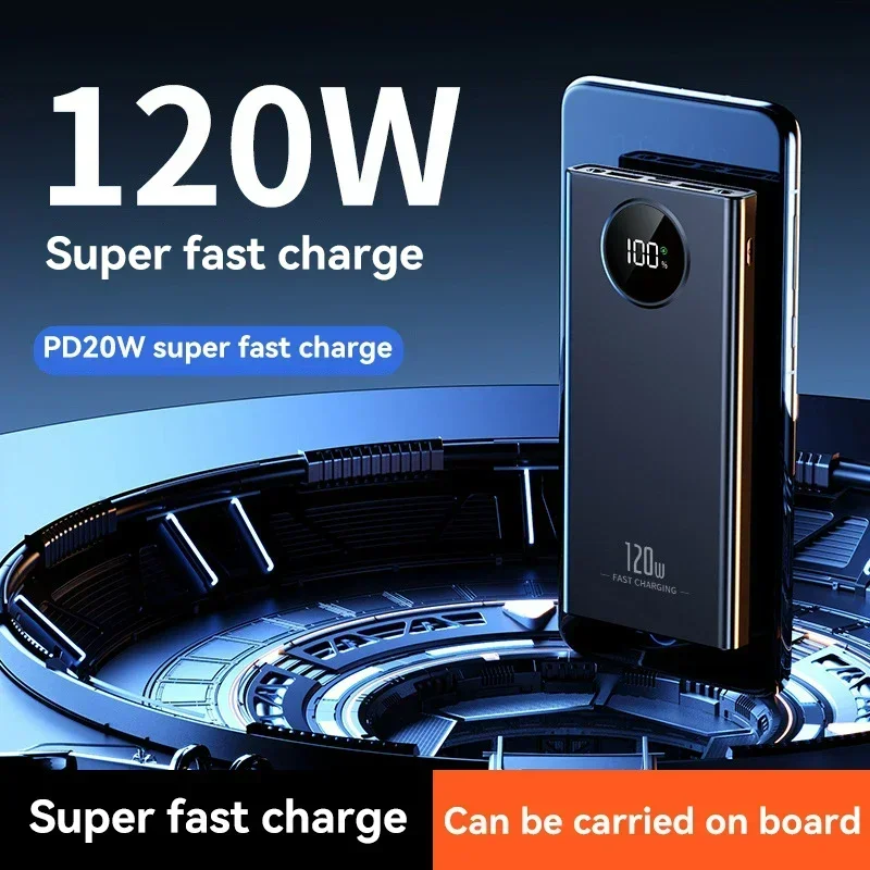 120W Power BankSuper Fast Charging 80000mah Ultralarge Capacity For Mobile Power External Battery For Iphone Xiaomi Samsung-2