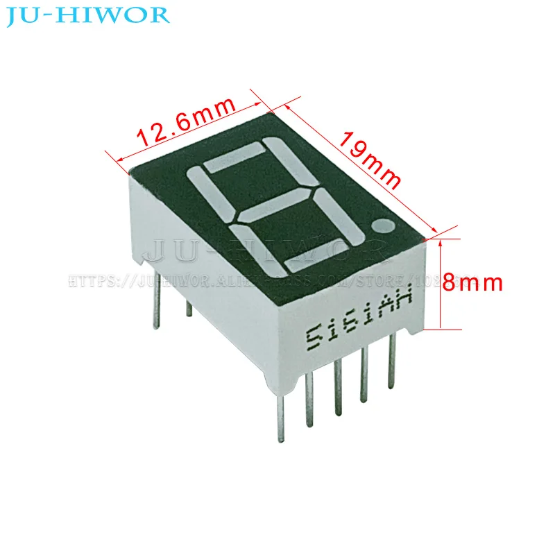 10pcs 0.56 Inch 10Pins 5161AS 5161BS 1 Bit Digit 7 Segment Red LED Digital Display Digitron Common Anode Cathode C-C C-A-2