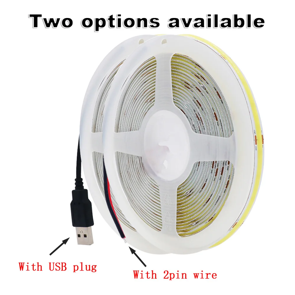 5V USB COB Led Strip Light White/Red/Green/Pink/Ice Blue/Yellow 320 Leds Flexible Ribbon DC Night Lamp TV Backlights Home Decor-4