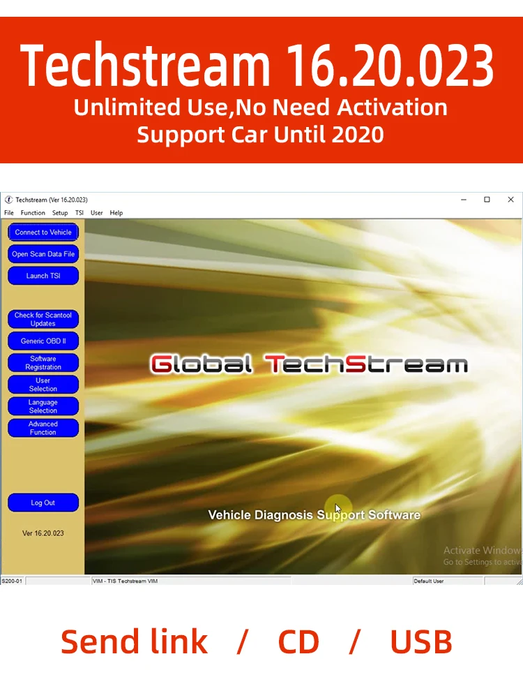 MINI VCI V16.20.023 And V16.00.017  For TOYOTA TIS Techstream Version Car Software Support 2020 Mini Vci Database