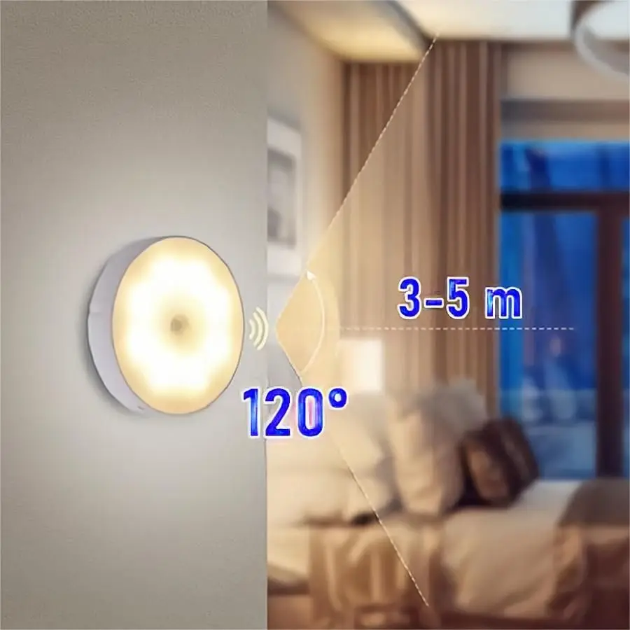 Motion Sensor Light Led USB NightLights Rechargeable Lamp for Bedroom Staircase Hallway Wardrobe Cupboard Lighting-2