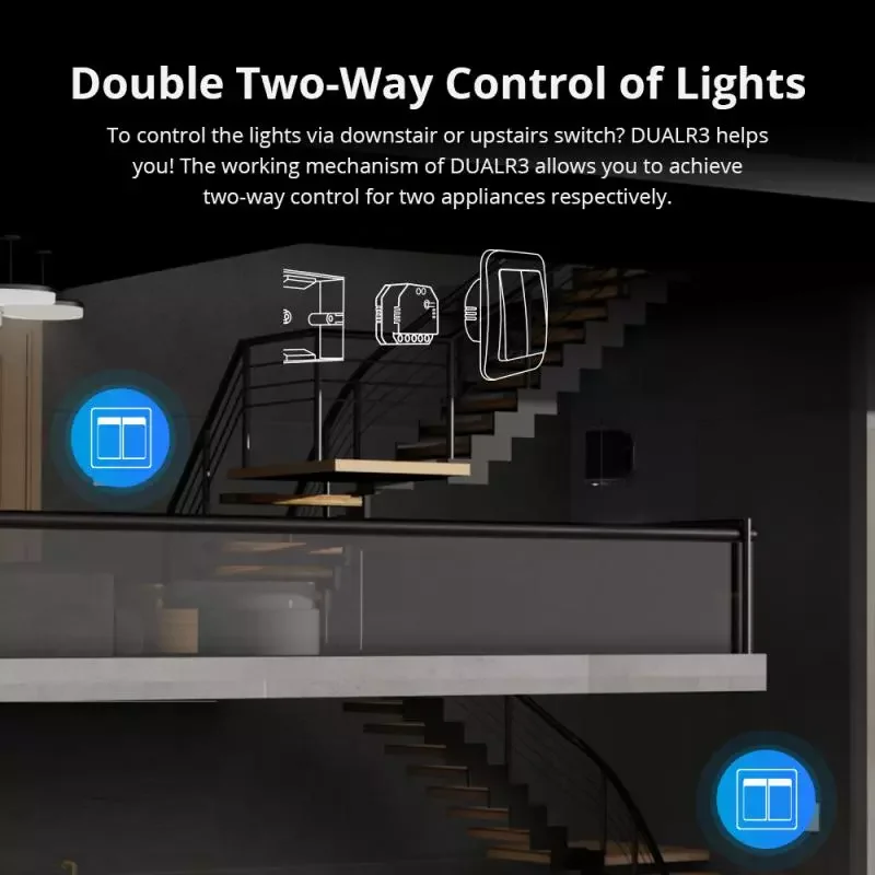 SONOFF Dualr3/R3 Lite MINI Smart Switch 2 Gang Dual Relay Module Power Metering Work With EWeLink Alexa Alice Smartthings google-4