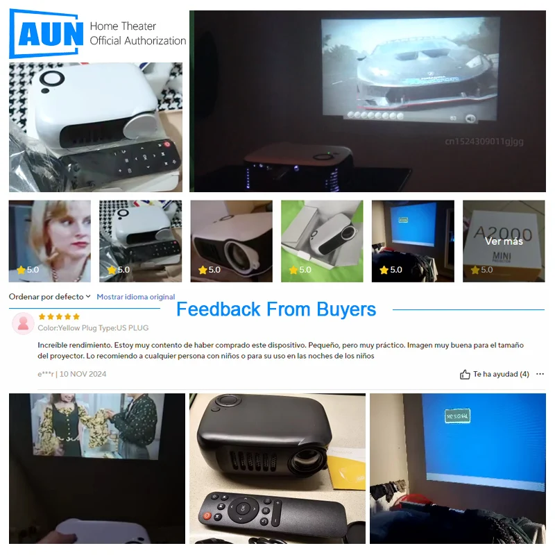 MINI Projector Portable 3D LED Video Projectors Home Cinema Theater Game Laser Beamer Smart TV BOX 1080P 4K Via HD Port A2000-6