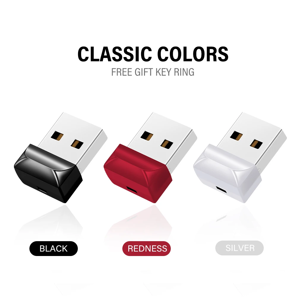 Black Mini Pen Drive 128GB High Speed Memory Stick Pen drive 64GB USB 2.0 Oval Flash Drive Convenient Business Gifts Key Chain-2