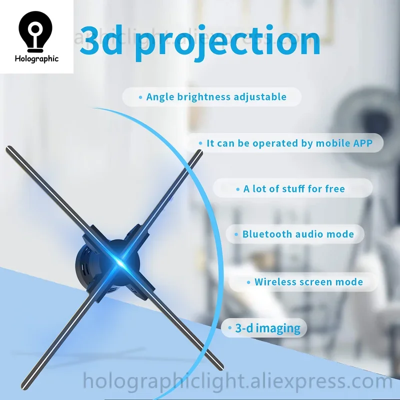 40-85cm 3D Fan Hologram Projector Wifi Control Remote Commercial Advertising Display Hologram Projector Transmit Picture Video-5