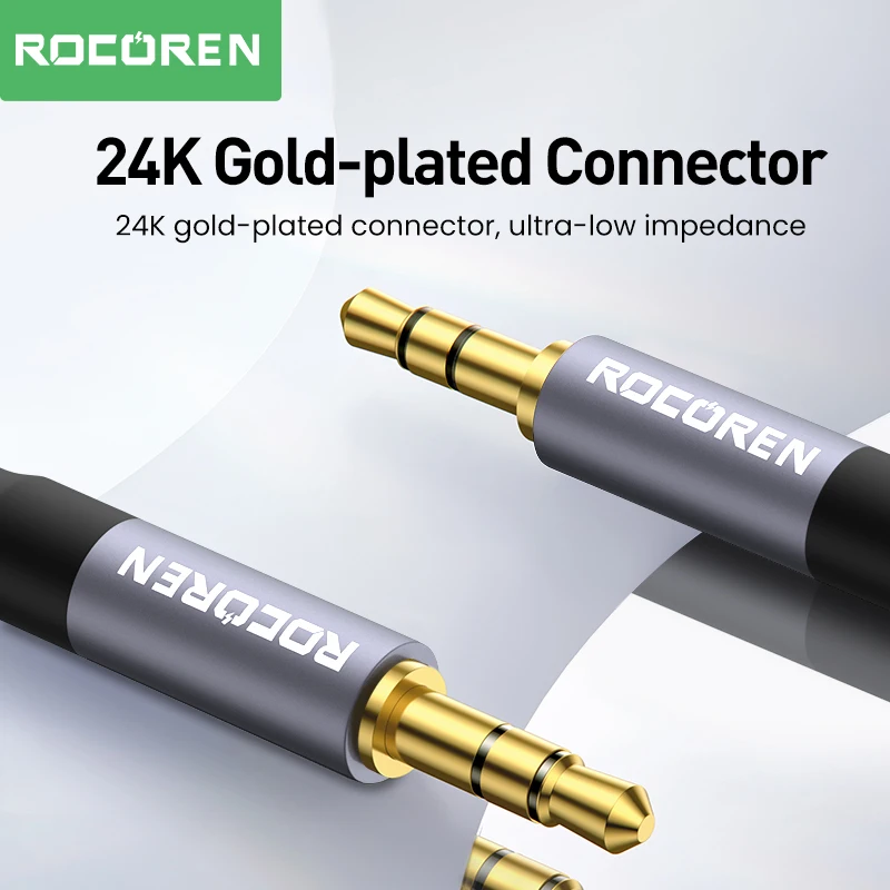 Rocoren Audio Cable 3.5 mm Jack Male to Male Aux Cable For Phone Headphone Car MP3 Speaker Computer 3.5mm Jack Aux Wire Cord 5M-2