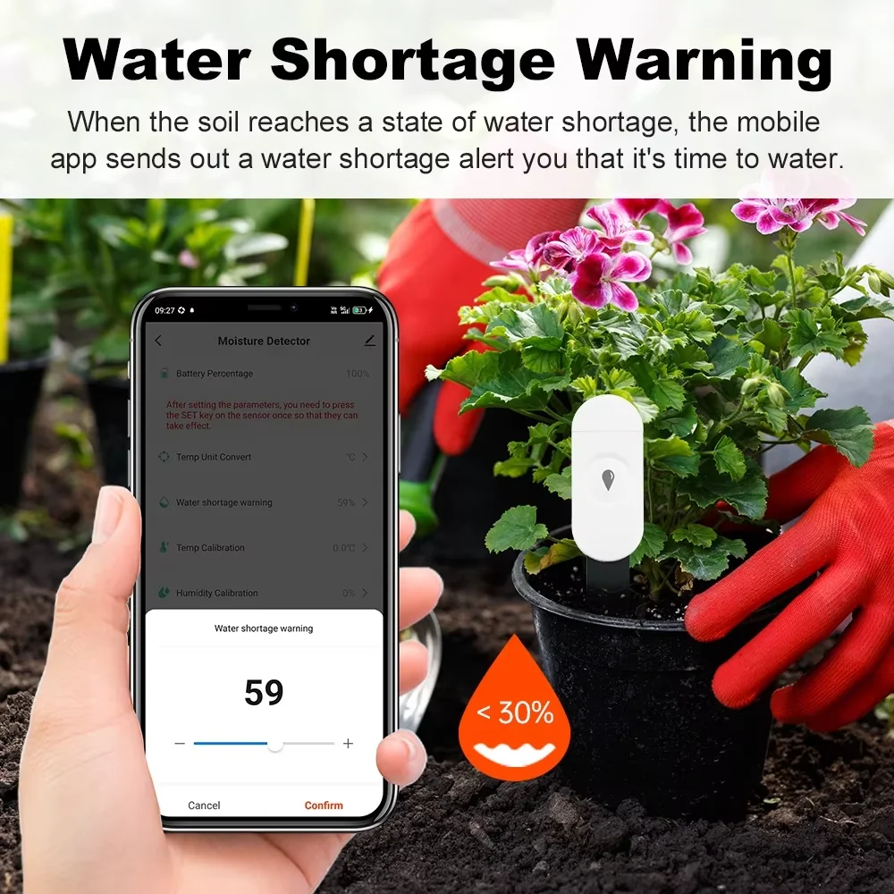 Tuya Smart ZigBee Soil Moisture Sensor Temperature and Humidity Meter Thermo Hygrometer Garden Automation Irrigation Detector-2