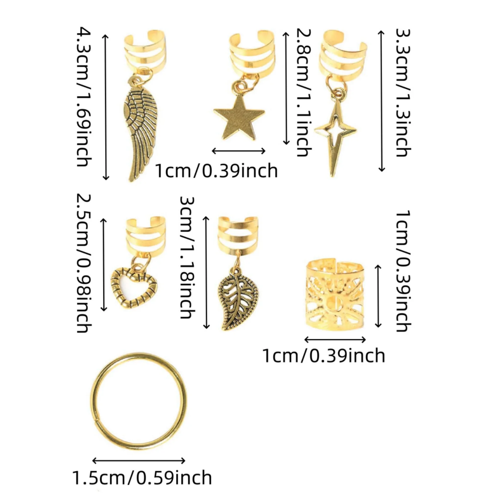 45pcs Alloy Braid Hair Ring Dreadlock Hair Ring - Hippie Style Hair Accessories Loc Hair Jewelry for Braids for Girls and Women-4